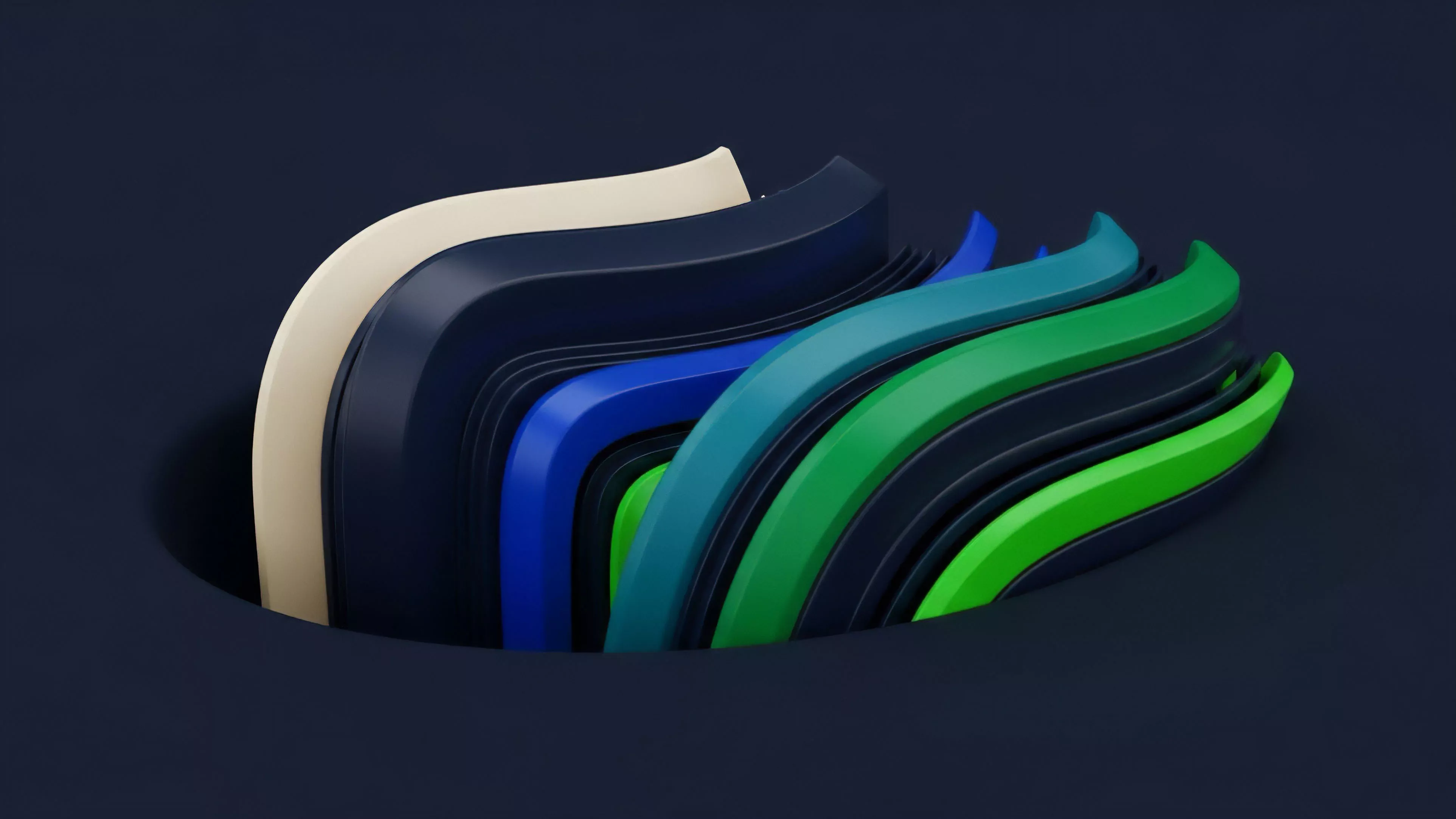 A dynamic abstract visualization depicts complex financial engineering in a multi-layered structure emerging from a dark void. Wavy bands of varying colors represent stratified risk exposure in derivative tranches, symbolizing the intricate interplay between collateral and synthetic assets in decentralized finance. The layers signify the depth and complexity of options chains and market liquidity, illustrating how market dynamics and cascading liquidations can be hidden beneath the surface of sophisticated financial products. This represents the structured architecture of complex financial instruments.