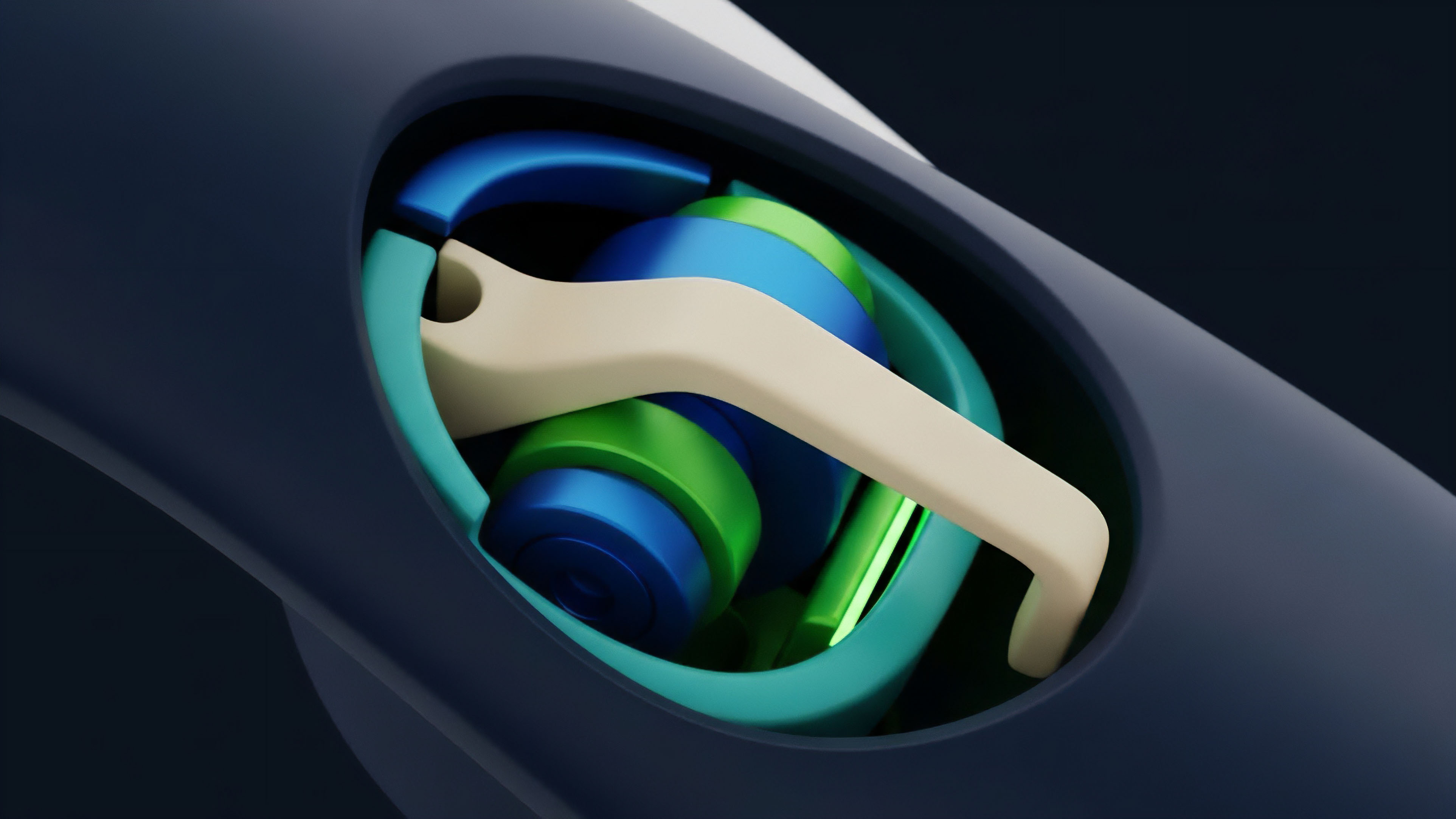 This intricate mechanical illustration visualizes a complex smart contract governing a decentralized finance protocol. The interacting components represent financial primitives like liquidity pools and automated market makers. The prominent beige lever symbolizes a governance action or underlying asset price movement impacting collateralized debt positions. The varying colors highlight different asset classes and tokenomics within the system. The seamless operation suggests efficient liquidity provision and automated execution of derivatives strategies, minimizing slippage and optimizing yield farming results in a complex structured product environment.